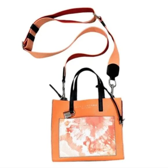 MARC JACOBS Mini Pebbled Double Top Handle Bag in Orange - Picture 2 of 14